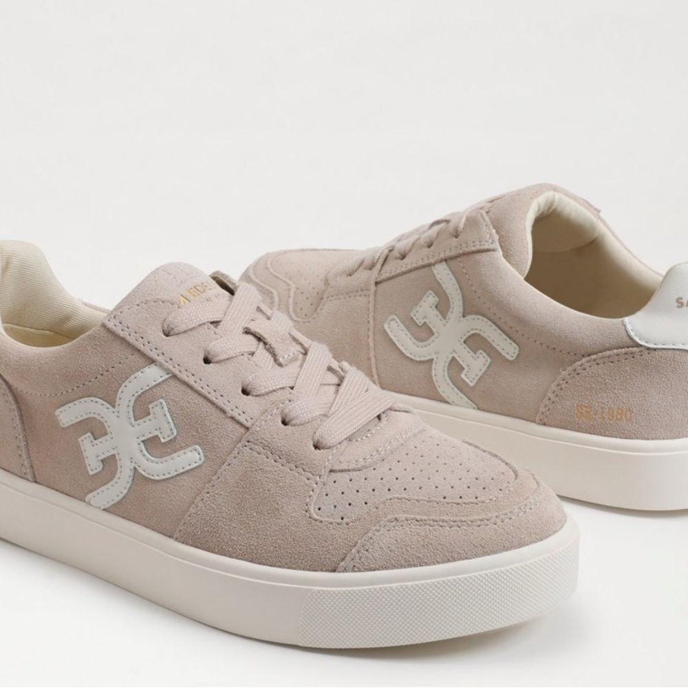 Sam Edelman Cream Sneakers Retro Low-Top Design